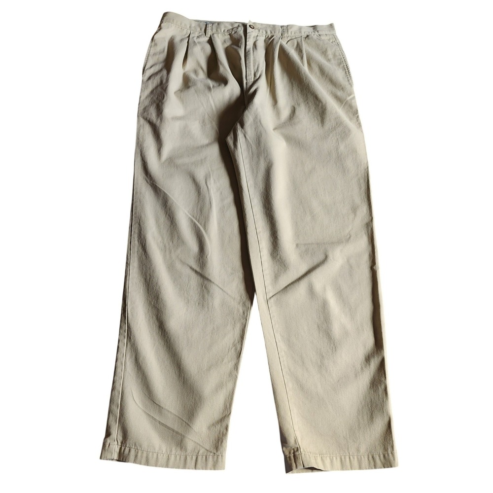 Cutter & Buck Mens Pleated Khaki Golf Pants Tan Beige‎ Chino  38x32